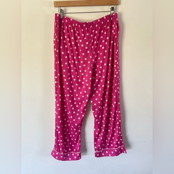 Kate Spade Pink Polka Dot Top & Crop Pants Pajama Set Size Large - Picture 11 of 14